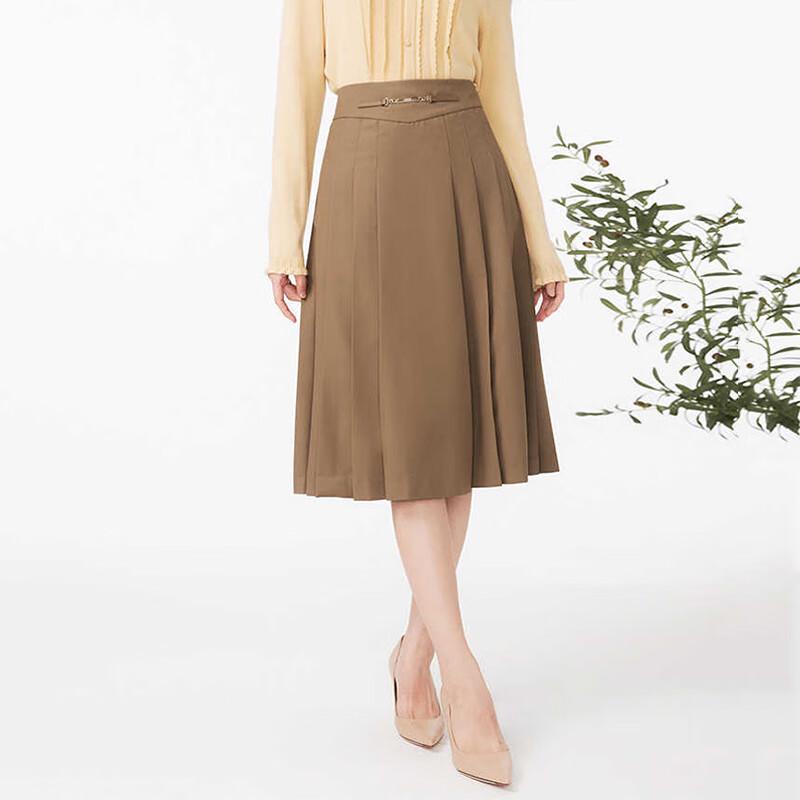 JESSIE Elegant A-line Pleated Midi Skirt