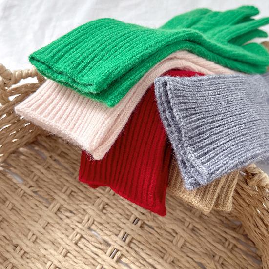 Wool Blend Knitted Gloves Unisex Winter Touchscreen Gloves Windproof Warm Driving Texting Daily Finger Gloves for