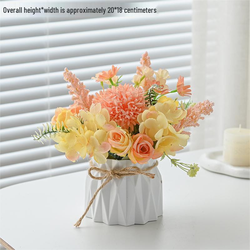 Artificial Flowers Desktop Ornament for Living Room and Dining Table Decoration