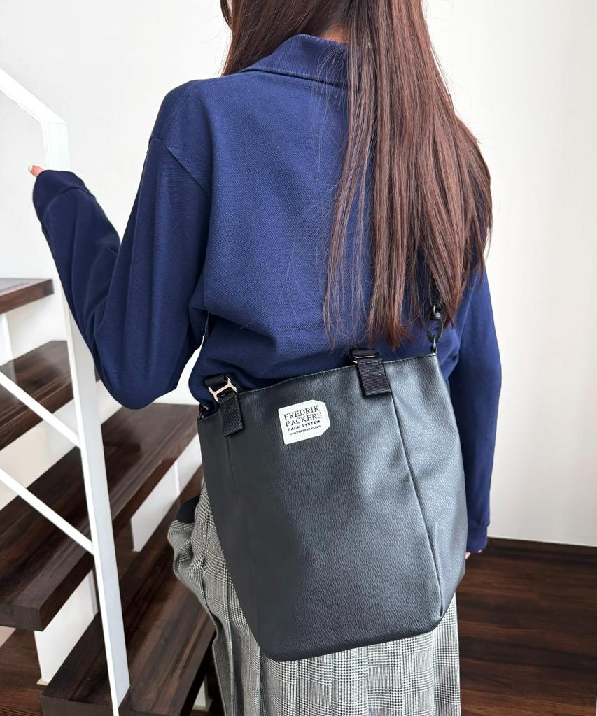 EC Exclusive Mini Tote Bag MISSION TOTE XS ECO LEATHER Limited Shoulder Bag Lightweight Plain Ladies FREE Black 221300672BLKFREE [Fredrik Packers]