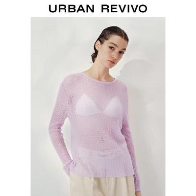 UR Women's Color Block Round Neck Knit Sweater