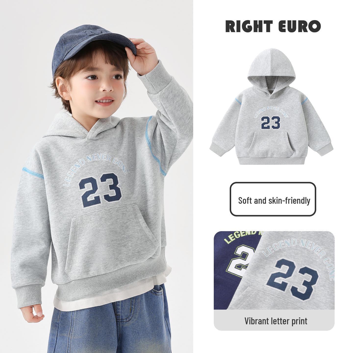 

Trendy European Boys Hooded Sweatshirt - Spring 2026 New Style for Children and Toddlers, Perfect for Spring and Autumn 130 cm