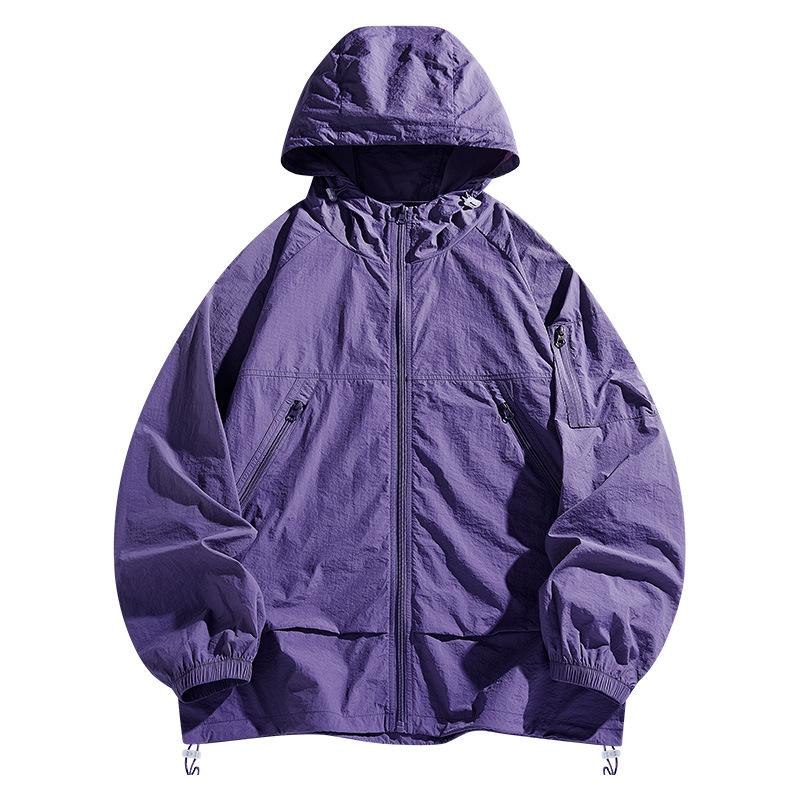 Summer Thin Sunscreen Clothing Men's Hooded Casual Loose Skin Clothing UV Protection Sunscreen Clothing Men's Jacket Sunshade