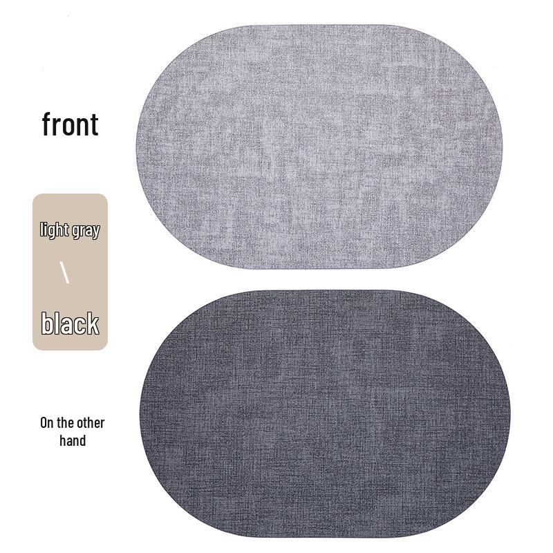 Nordic Oval Fabric Texture Placemat - Waterproof, Oilproof, Heat Insulation, Anti-Scald Mat 