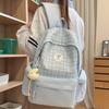 Schoolbag Korean Version Ins Schoolbag Female Middle School Student Large Capacity Simple Solid Color Backpack Junior High School College Student