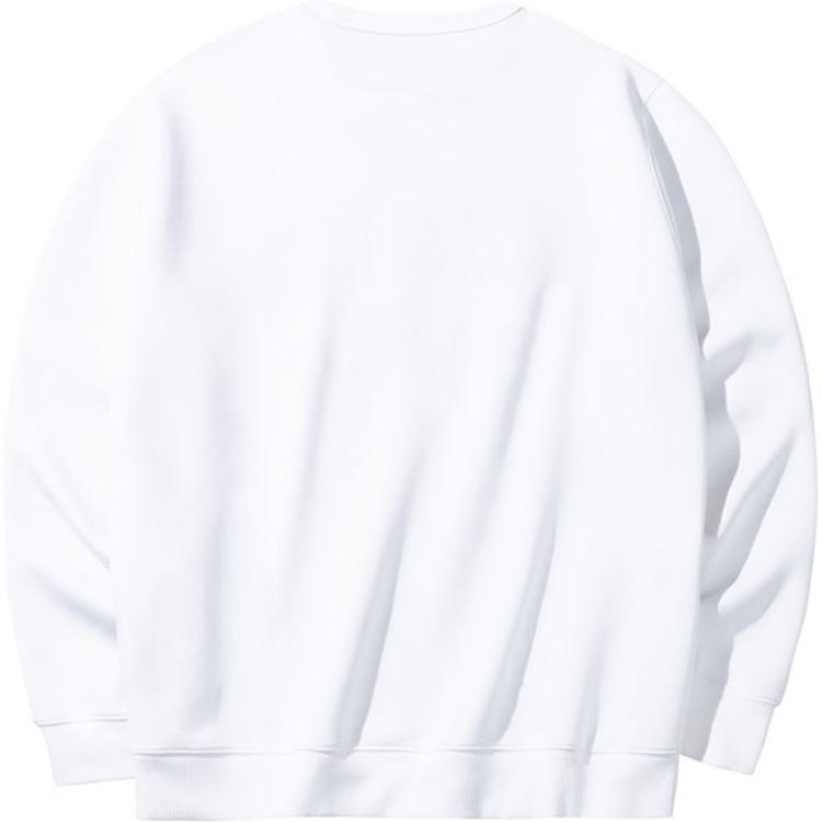 Anta Comfortable Casual Loose Fit Round Neck Letter Print Long Sleeve Sweatshirt Men Sweatshirt Snow-White 152438701-1