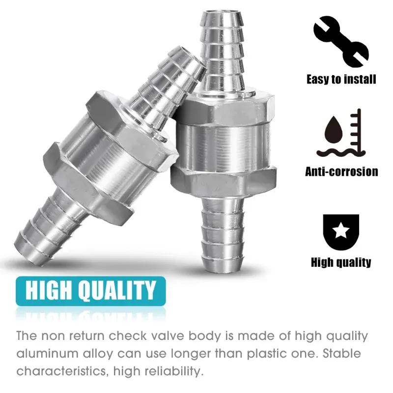 Car One Way Fuel Non Return Check Valve 6/8/10/12mm for Peugeot Renault Universal Petrol Diesel Aluminium Alloy Tool Accessories