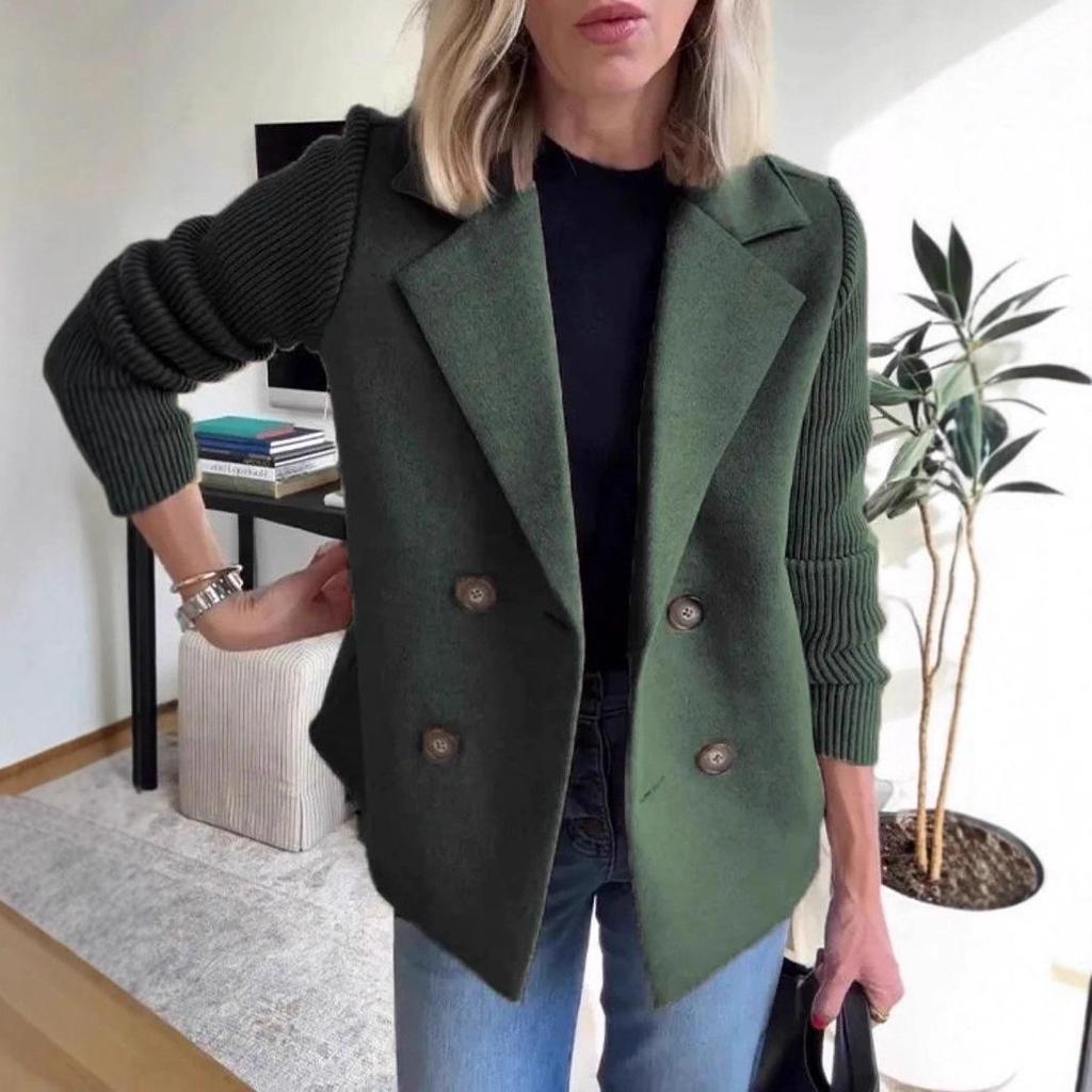 2025 European & American Women's Woolen Suit Collar Casual Top Coat