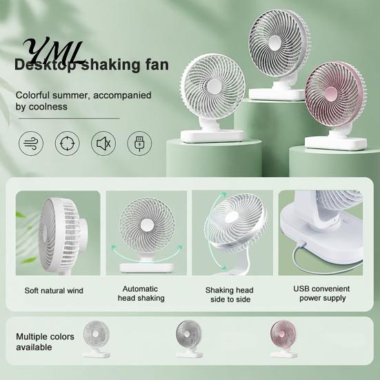 Desktop Cooling Fan Portable Desk Fan, Small Air Circulating 3 Speed Quiet Personal Circulator Adjustable Tilt Head Table for Office Dorm Kitchen