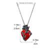 Gótico rosa vermelho amor colar feminino y2k jóias cor prata tonebloody coração humano pingente jóias presentes personalizados