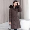 Women's Winter Cotton Coat - Mid-Length Korean Style with Waist-Hugging Design, Thick Padding, and Large Fur Collar.
