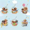 6Pcs/SetDIY Diamond Painting Keychain - Animal, Mandala Pattern, DIY Decoration, Diamond Kit Craft Supplies,