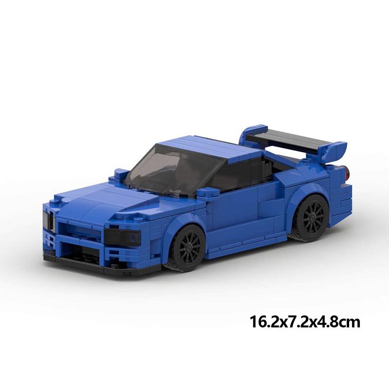 Building Block Car MOC-84758 Nisang R34 Skyline GT-R 8 Grid Car Assembly Model