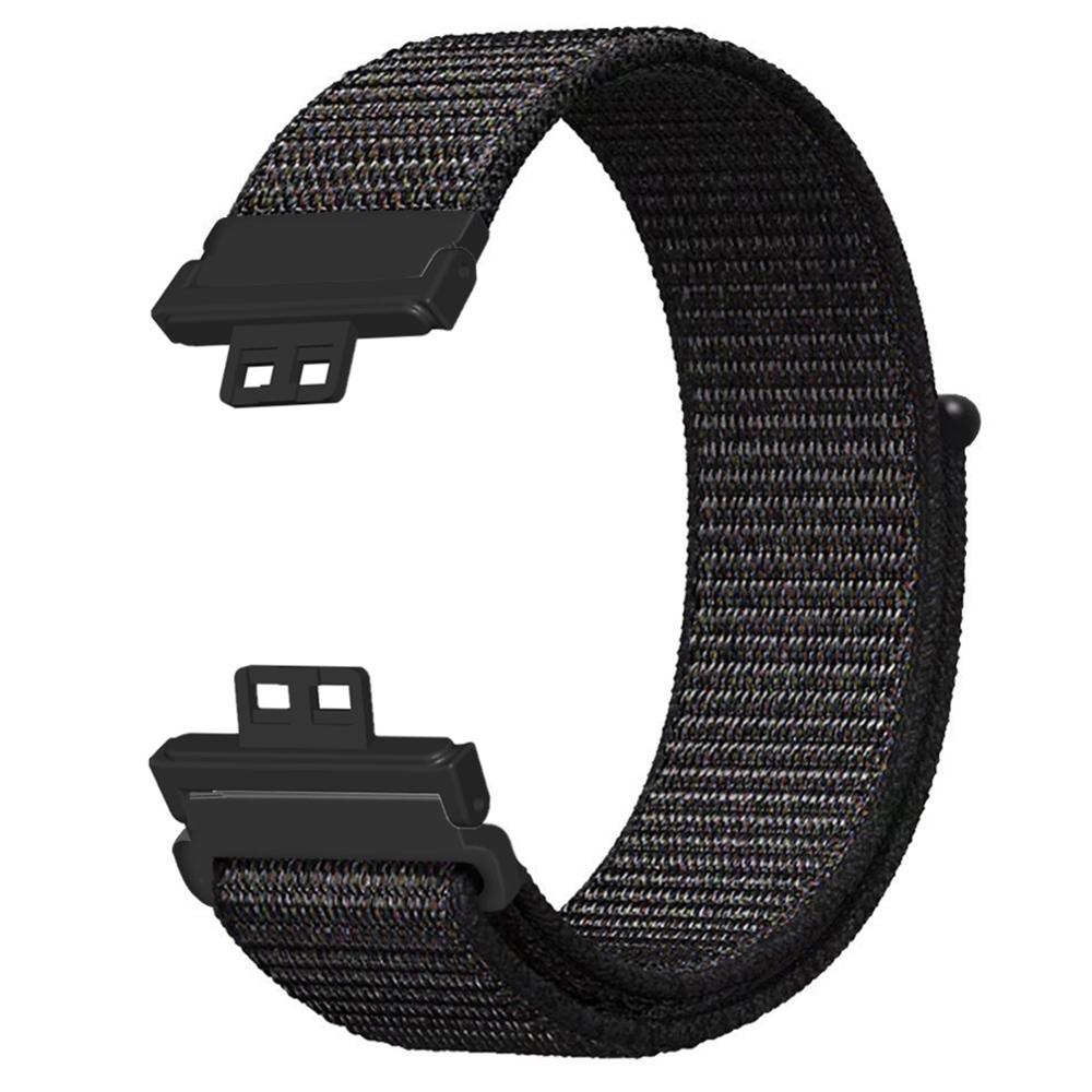 

For Huawei Watch Fit Sport Loop Nylon Band Adjustable Magic Tape Replacement Wrist Strap Black