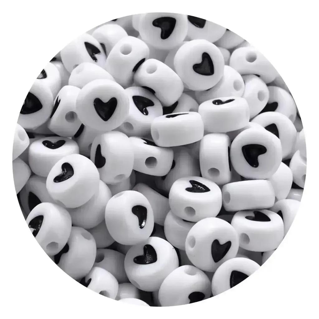 100-500PCS Love Heart Beads Acrylic Colorful Loose Spacer Beads for Jewelry Making DIY Handmade Bracelet Earrings Accessories