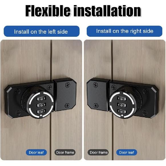 DONGKER Barn Door Lock,3-Digit Password Keyless Gate Latch for Cabinet Drawer Barn Doors Bedroom Bathroom Office