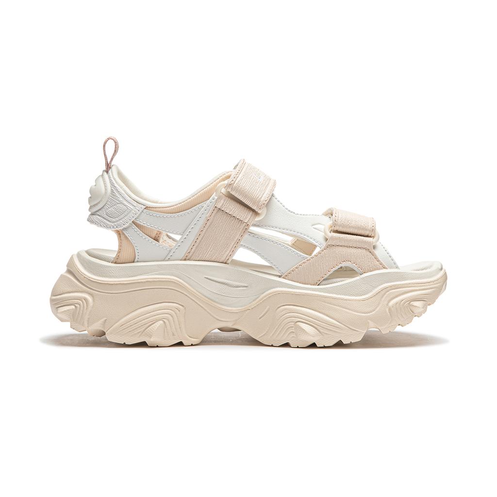 New LiNing Soft Coca Beach Sandals Women's Ivory/Rock White Gray AGUU002-3