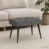 Button Tufted Bench Dark Gray 60 x 40 x 45 cm Velvet