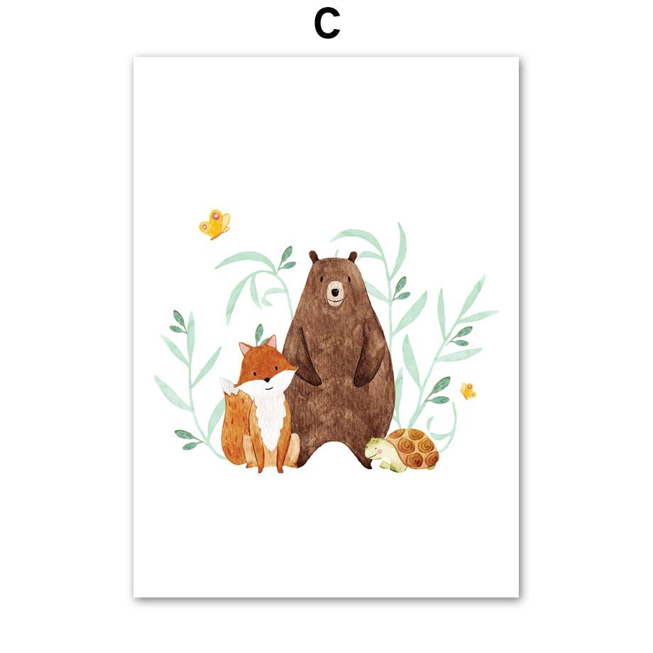 Animal World Map Alphabet Count Number Wall Art Canvas Painting Nordic Posters And Prints Kids Wall Pictures For Baby Room Decor
