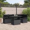 VidaXL Ensemble de canapé de jardin 6 pièces avec coussins noir poly rattan 3348289