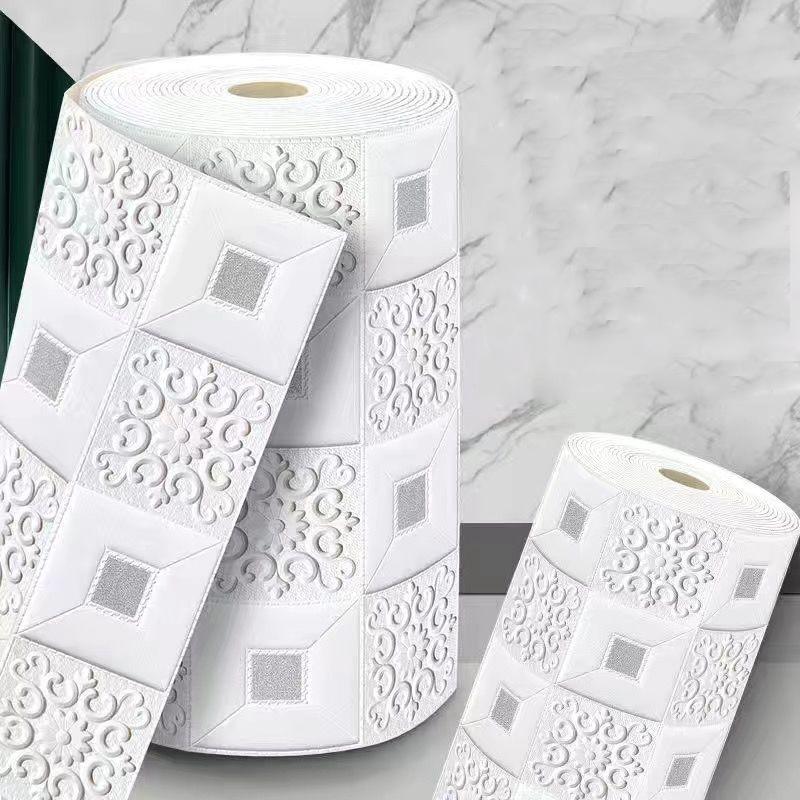 3D brick pattern decoration waterproof moisture-proof and mildew proof wall panel wallpaper DIY bedroom kitchen background wall