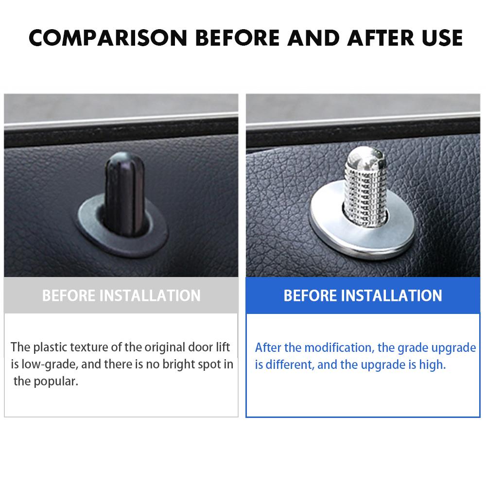 4pcs Car Alloy Door Lock Pins Lock Pin Screw Knob for Mercedes Benz C W205 GLC GLE E W213 CLA GLA A Class Modified Accessories
