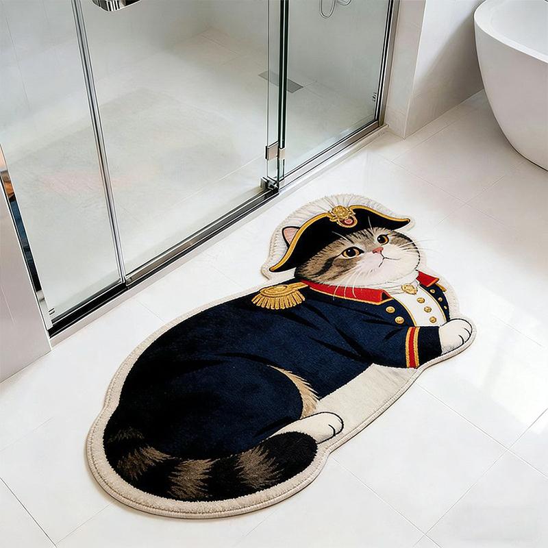 3D Cat Shaped Diatomite Bath Mat Super Absorbent Non-slip Quick Dry Bathroom Doormat For Cat Lover Home Decor