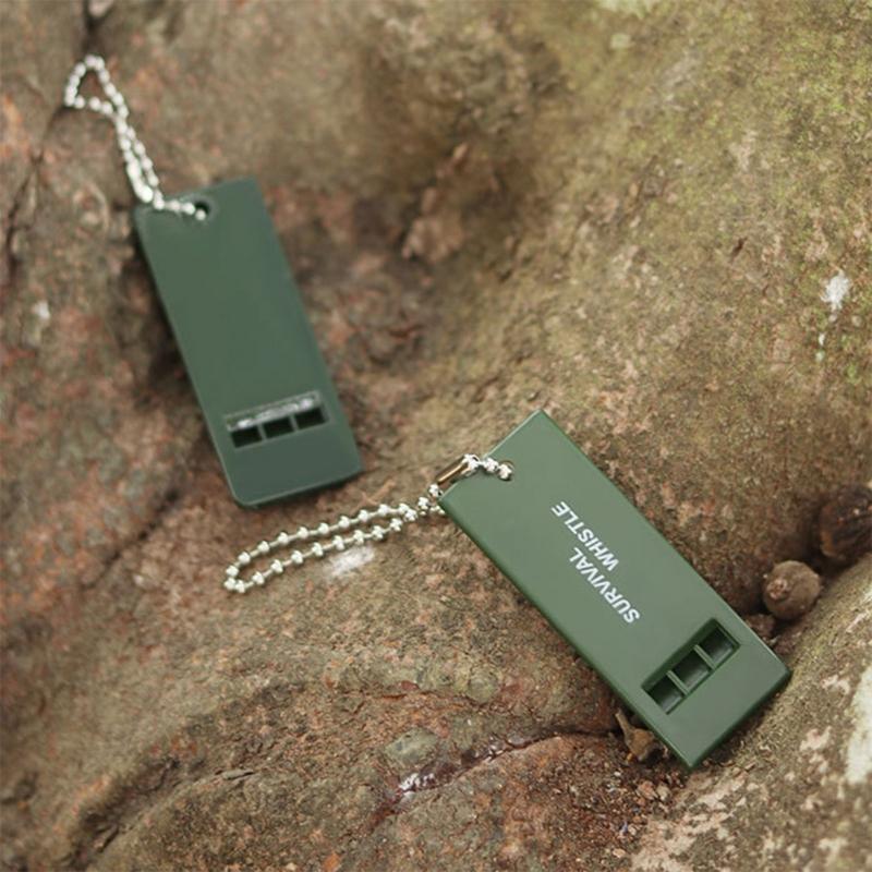 High Decibel Survival Whistle Outdoor 3-Frequency Emergency Whistles Keychain