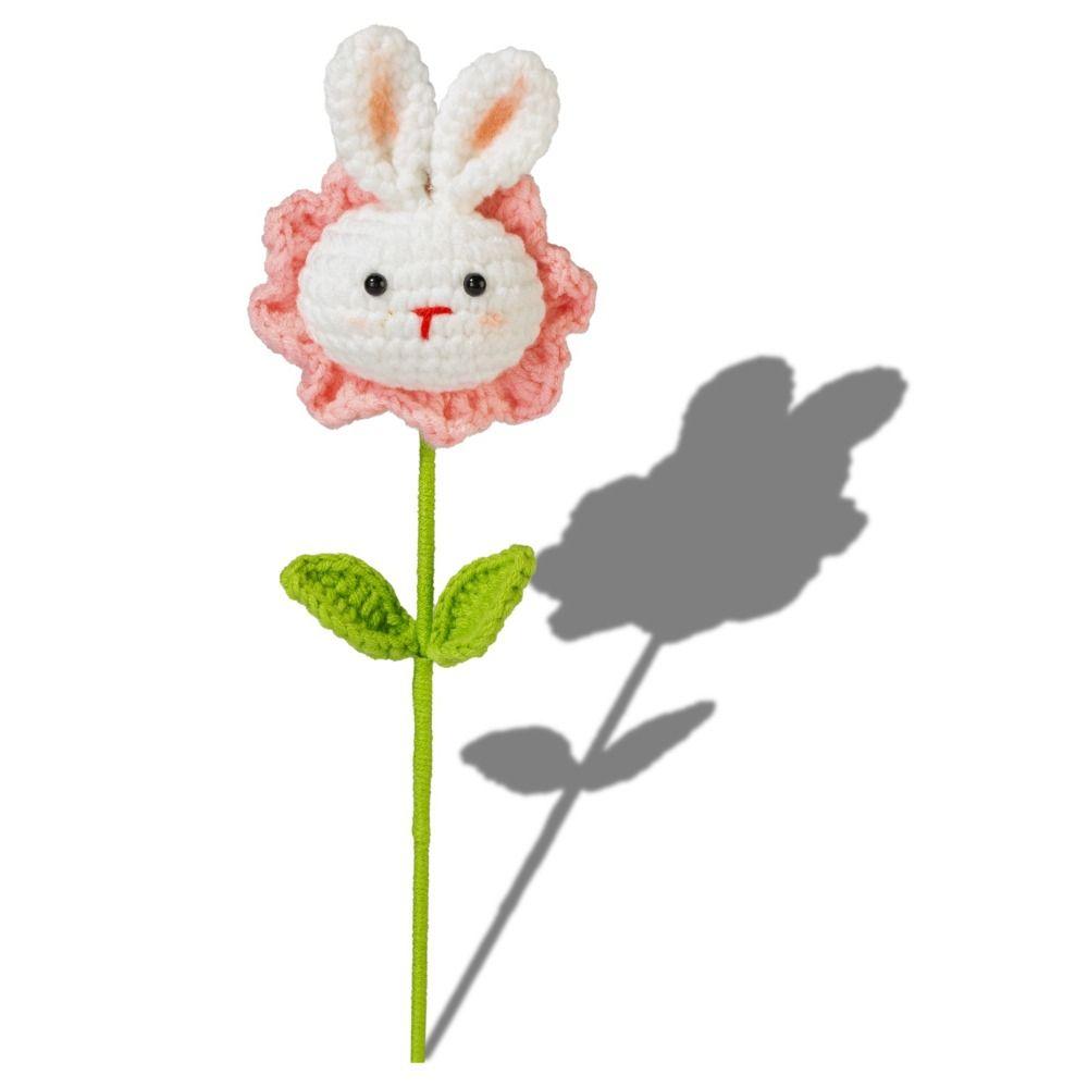 Hand Woven Yarn Graduation Flower Bouquet Artificial Woven Crochet Flower Bouquet  Home Decor