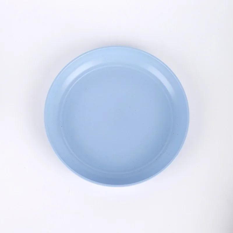 6pcs 15/20/23/25cm Lightweight Unbreakable Wheat Straw Plates Deep Dinner Plate for Kids Toddler Adult Dishwasher Microwave Safe