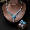 Women Flower Necklace Earrings Wedding Party Banquet Accessory
