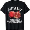 _Junge, der Granatäpfel liebt Lustiges Fruchtliebhaber-Design_ T-Shirt