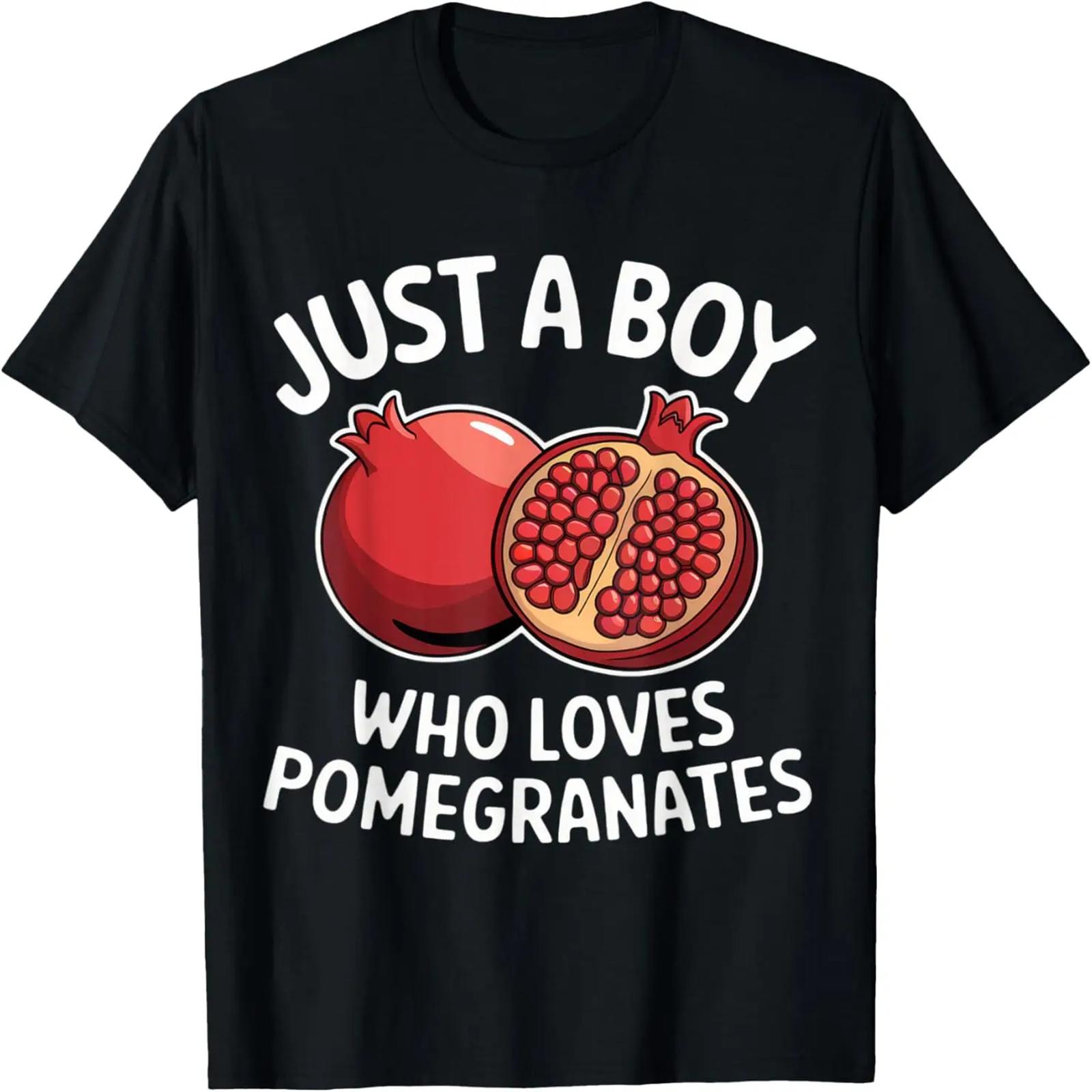 _Boy Who Loves Pomegranates Funny Fruit Lover Design_ T-Shirt S