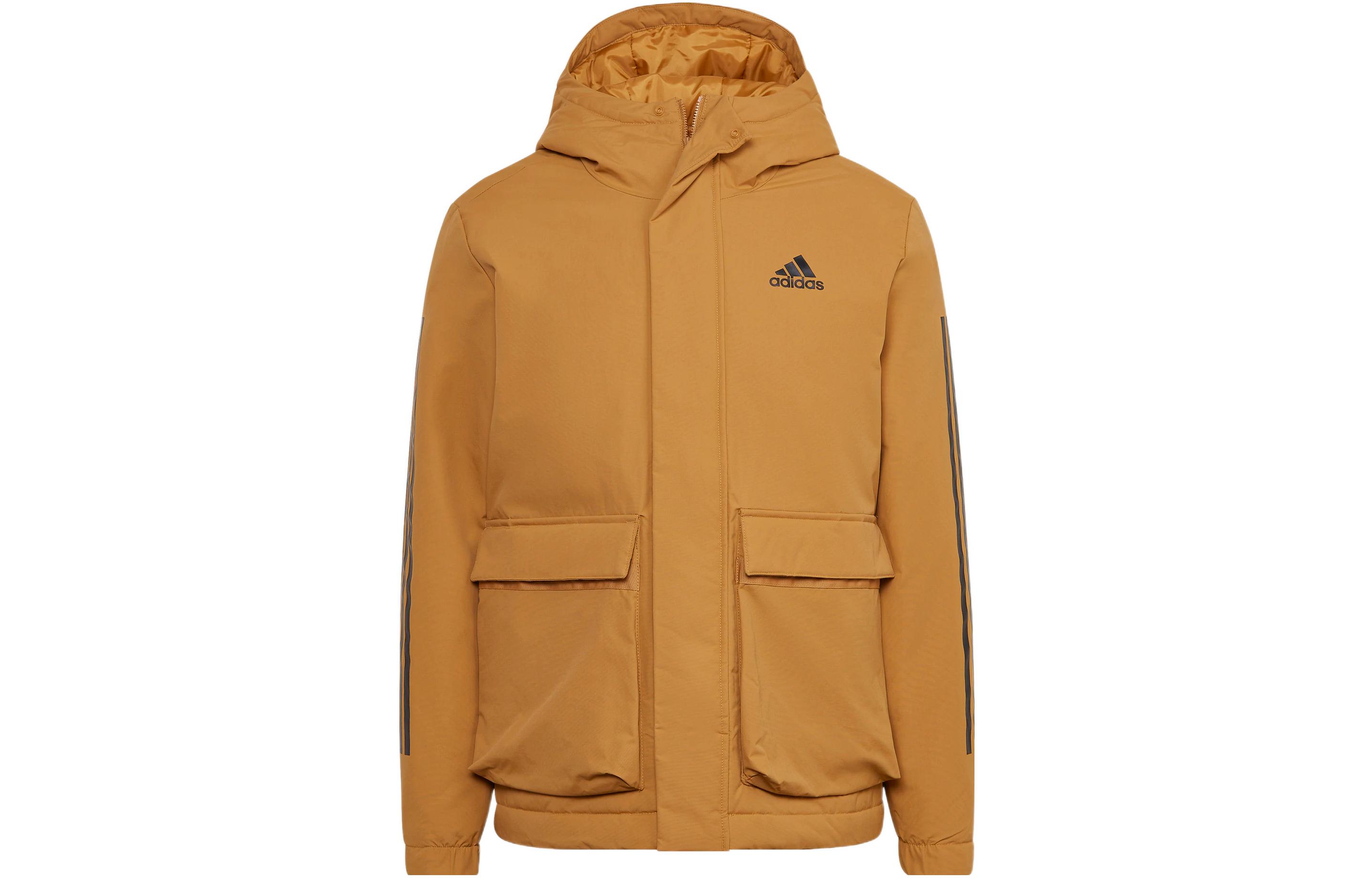 Adidas Puffer Jackets Men s Yellow Hooded Moderate Other HG8723 M