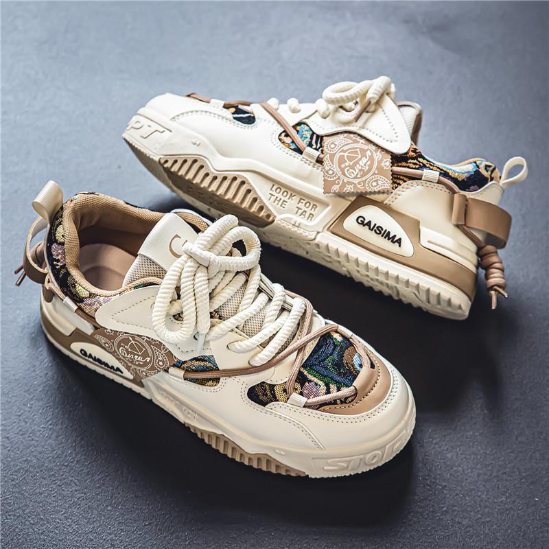 2025 new men's casual shoes, men's thick-soled sports canvas shoes, large-sized 48 vulcanized men's shoes