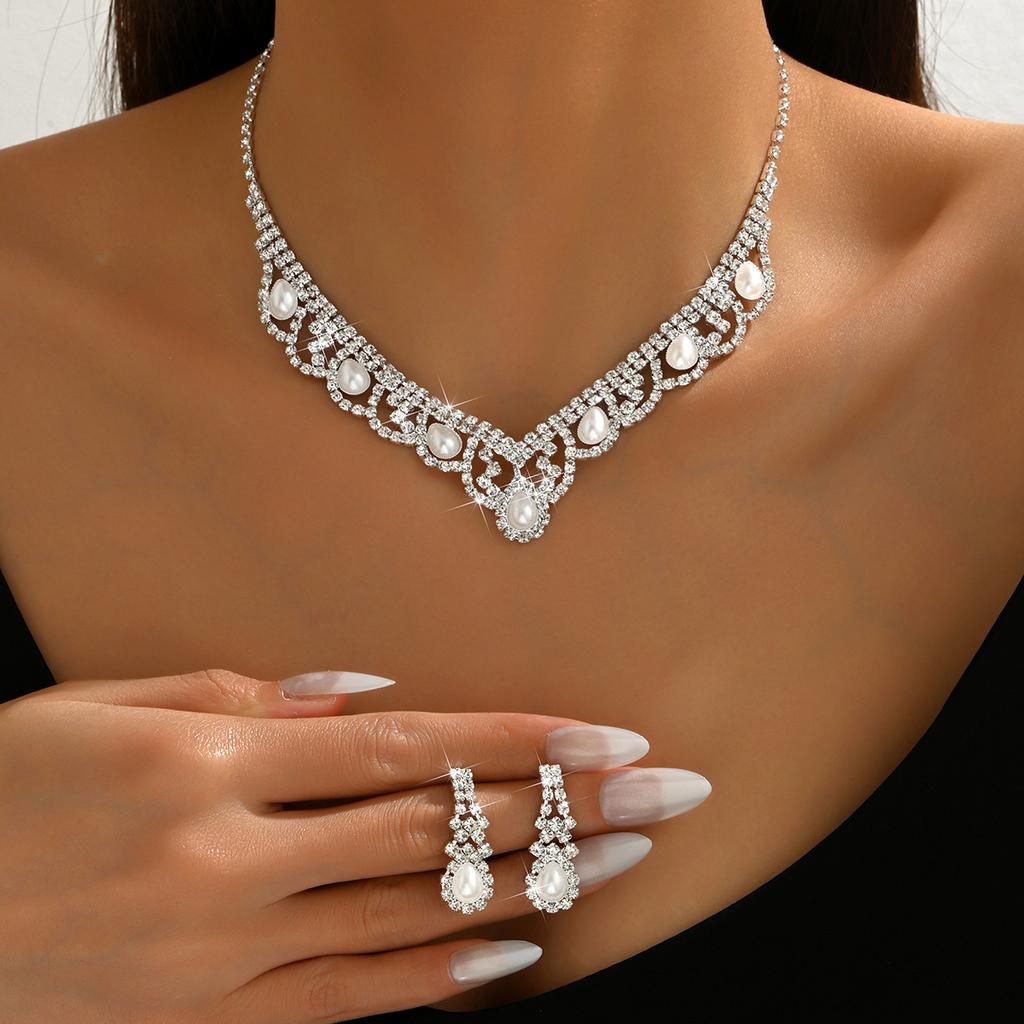 Accessories, Popular Bridal Imitation Pearl Set, Necklace, Earrings, Two-Piece Wedding Banquet Accessories