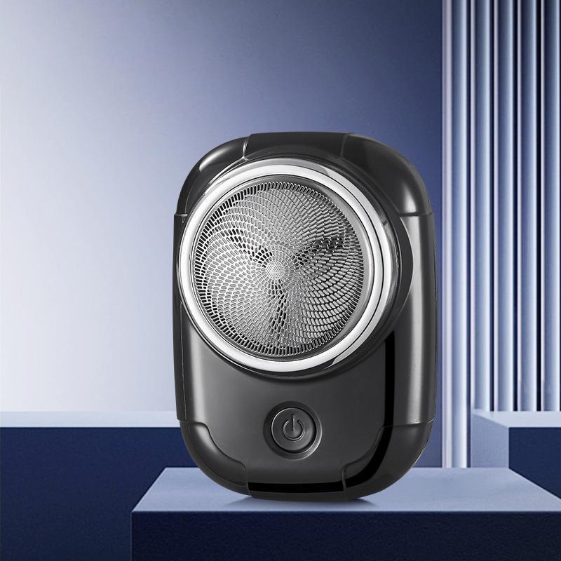 Mini rasoio elettrico ricaricabile tramite USB regolabarba portatile tascabile da uomo
