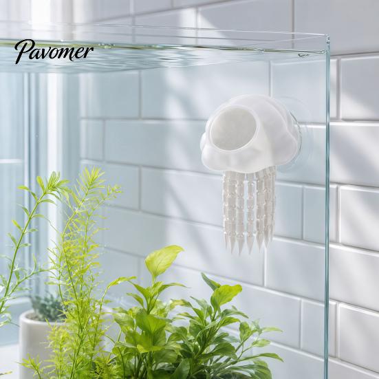 Stress Relief Cave for Aquatic Pets Aquarium Floating Jellyfish Hide, 3D Printed Fish Tank Hidden Shelter Small Hideout, Decorative Pleco Shrimp Betta