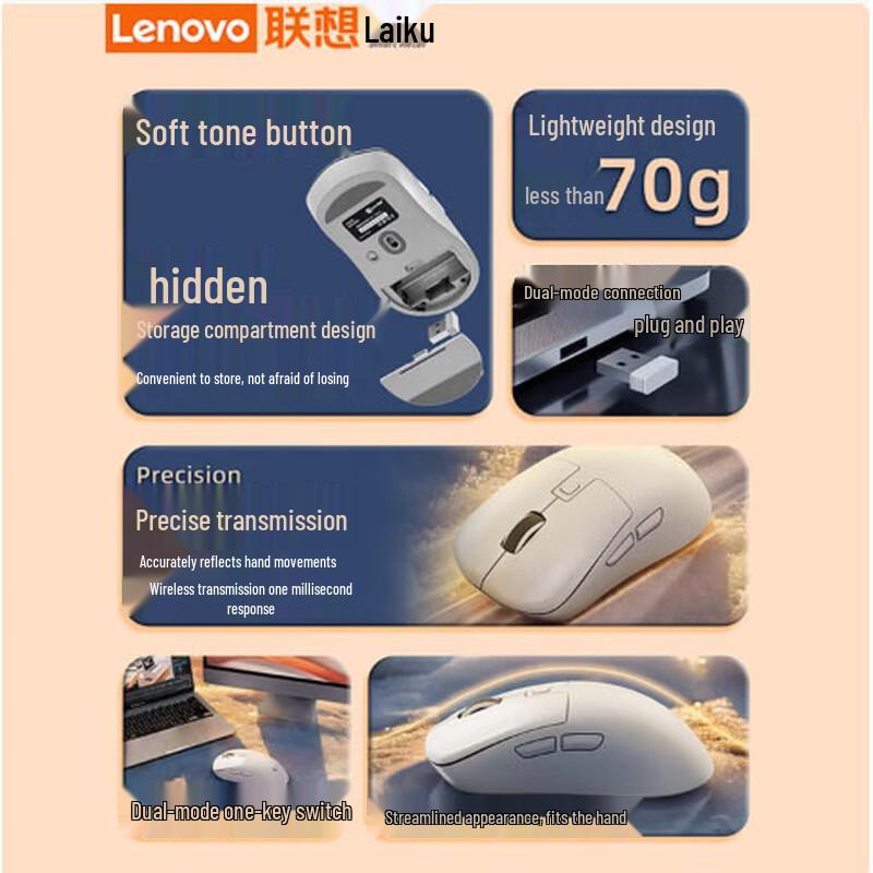 Lenovo Silent Rechargeable Dual-Mode Wireless Mouse