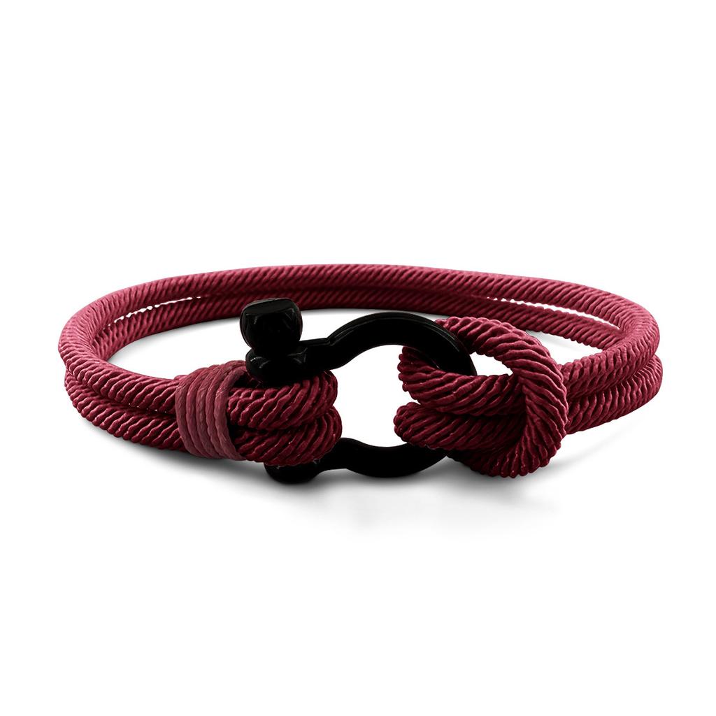 Fashion Bracelet Men's Braided Bracelet Lock Stainless Steel Couple Red Rope Hand Rope Student Jewelry