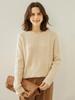 Women's Retro Cable Knit Cashmere Sweater, Round Neck with Rolled Hem, Thick Loose Fit, Cozy Inner/Base Layer.