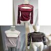 Sexy Lace Panel Long Sleeve T Shirt For Women Summer Streetwear Chic