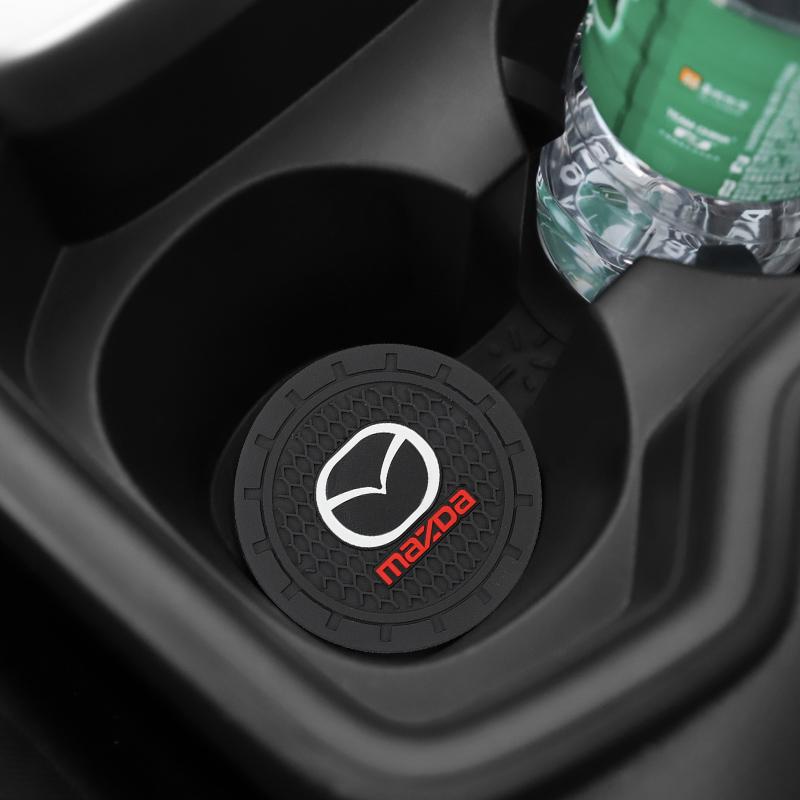 2Pcs Car Water Cup Mat Rubber Anti Noise Coaster For Mazda 2 3 6 5 Atenza CX3 CX5 MX5 CX7 Axela CX30 CX90 CX60 CX50 MX30 CX9 RX8