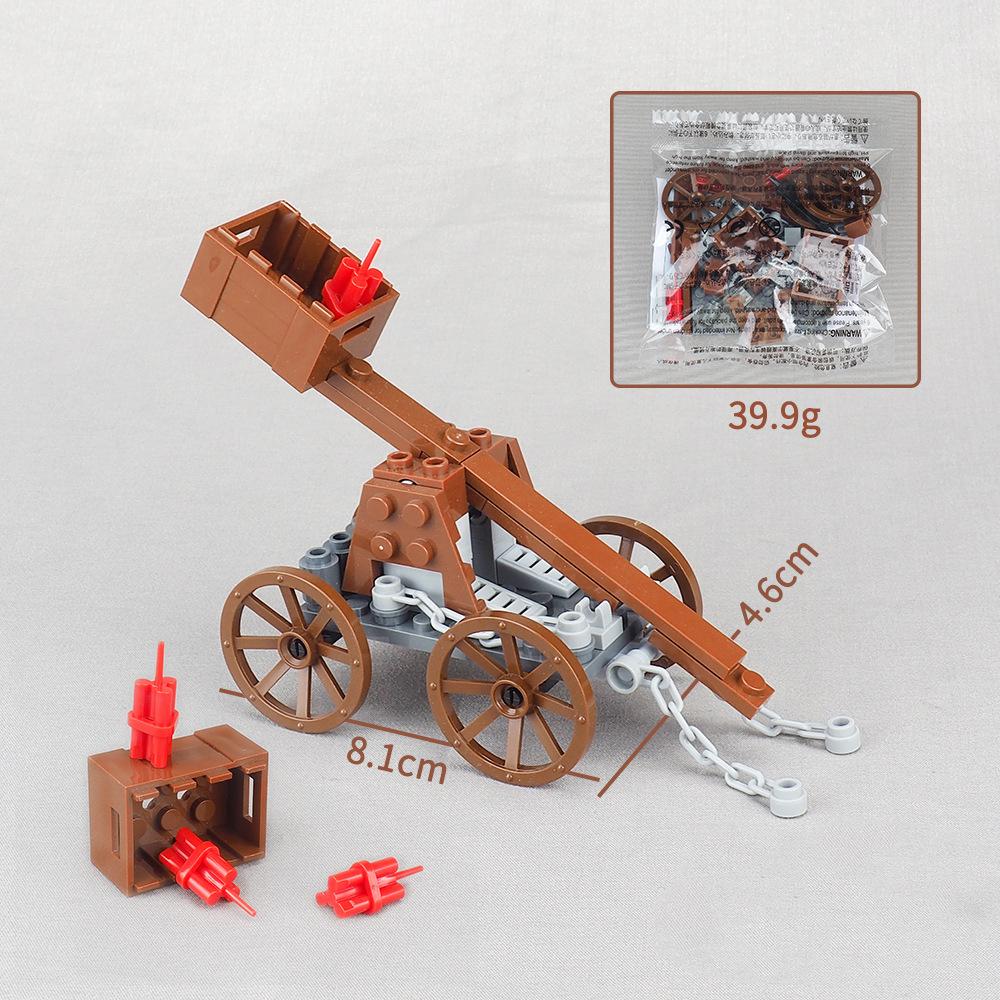 

DIY Build Single Piece Ancient Wars Roman Soldier Broken Gate Natural Wood Cart Vehicle Building Up Modules Kit Castle Attack Car Brick Idea