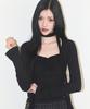 ILLIGO Shirred Bolero Top Black