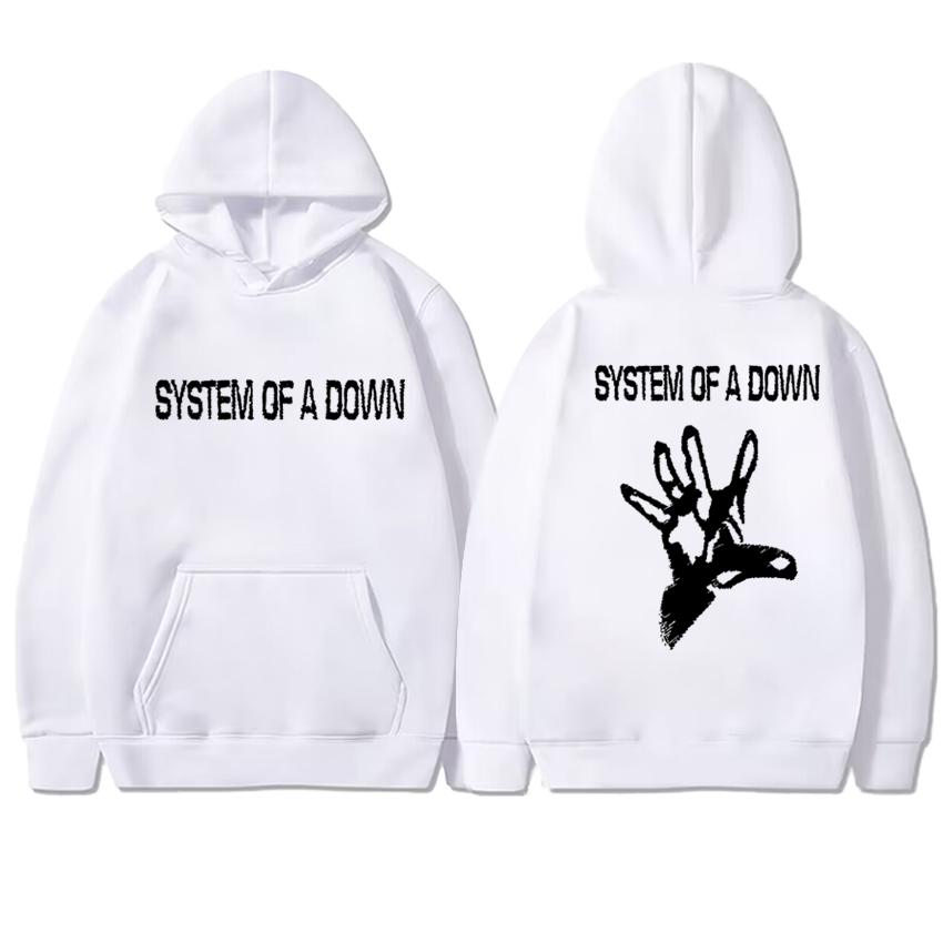 Rock Music System of A Down Double Sided Printed Streetwear Autumn Winter Men Women Vintage Punk Hoodie Unisex Fleece Pullover
