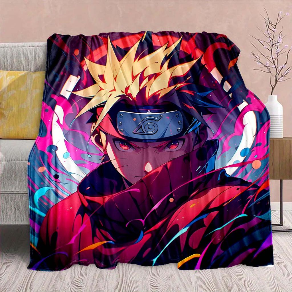 Naruto Anime Flannel Blanket - Soft Warm Perfect for Sofa, Bedding Camping Travel Office Home Decor -QJY