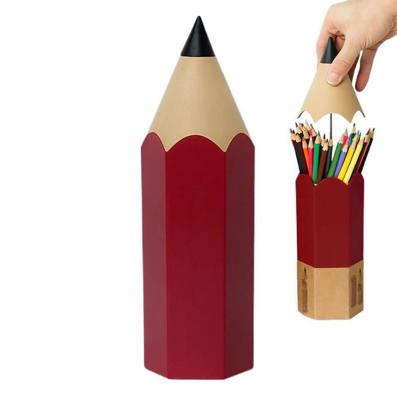 Stationery For Girls, ABS Kawaii Pencil Shaped Pen Holder For School Boy, Children's Pencil Pot, Child Office Storage Pen Holder