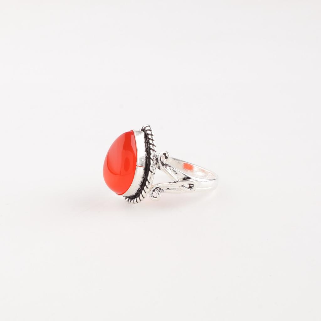 Natural Carnelian Gemstone 925 Stamped Silver Jewelry Handmade Engagement Ring RR-57-33