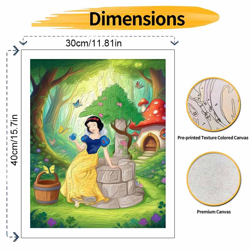 Disney Snow White Oil Paint by Numbers Painting Art Kit Handmade Painting Home Decor Gift